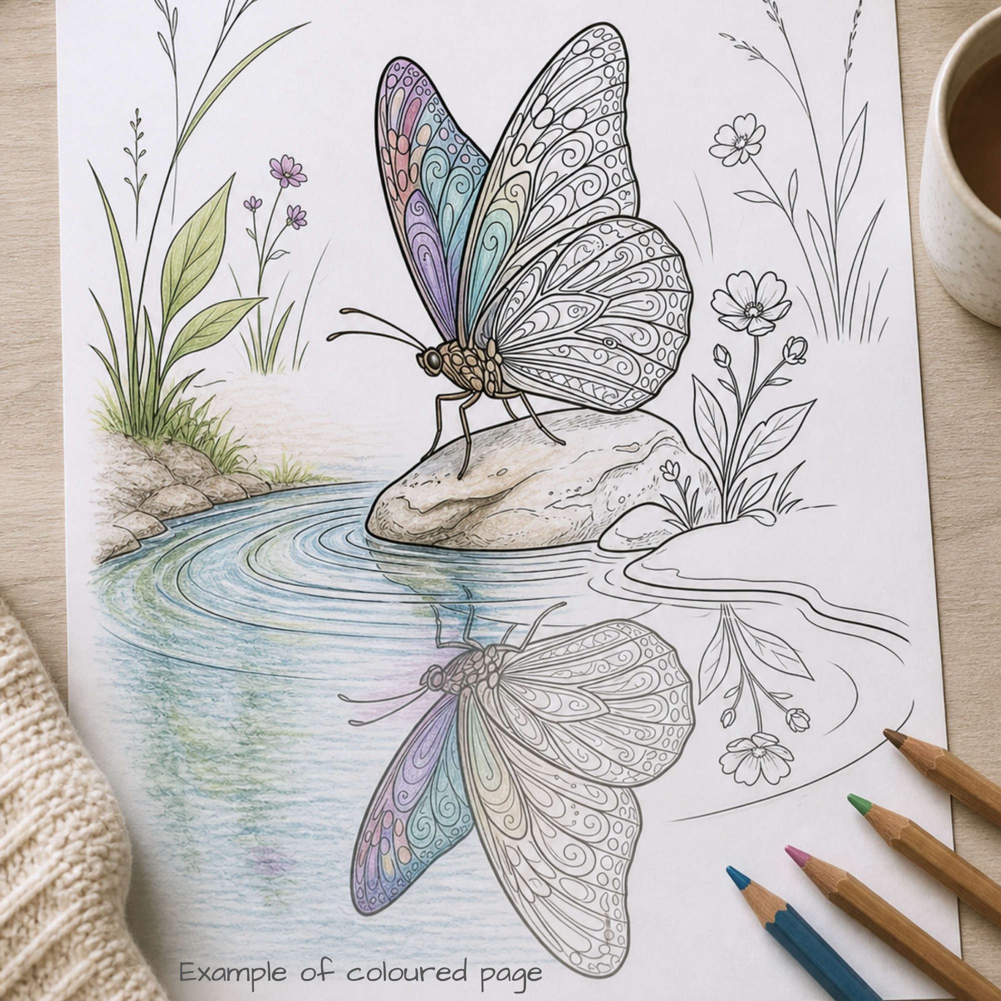 Printable Adult Colouring Book – Dream Escape: Hidden Worlds | 30 Relaxing Colouring Pages | Fantasy, Nature & Mindfulness Art | Instant Download PDF